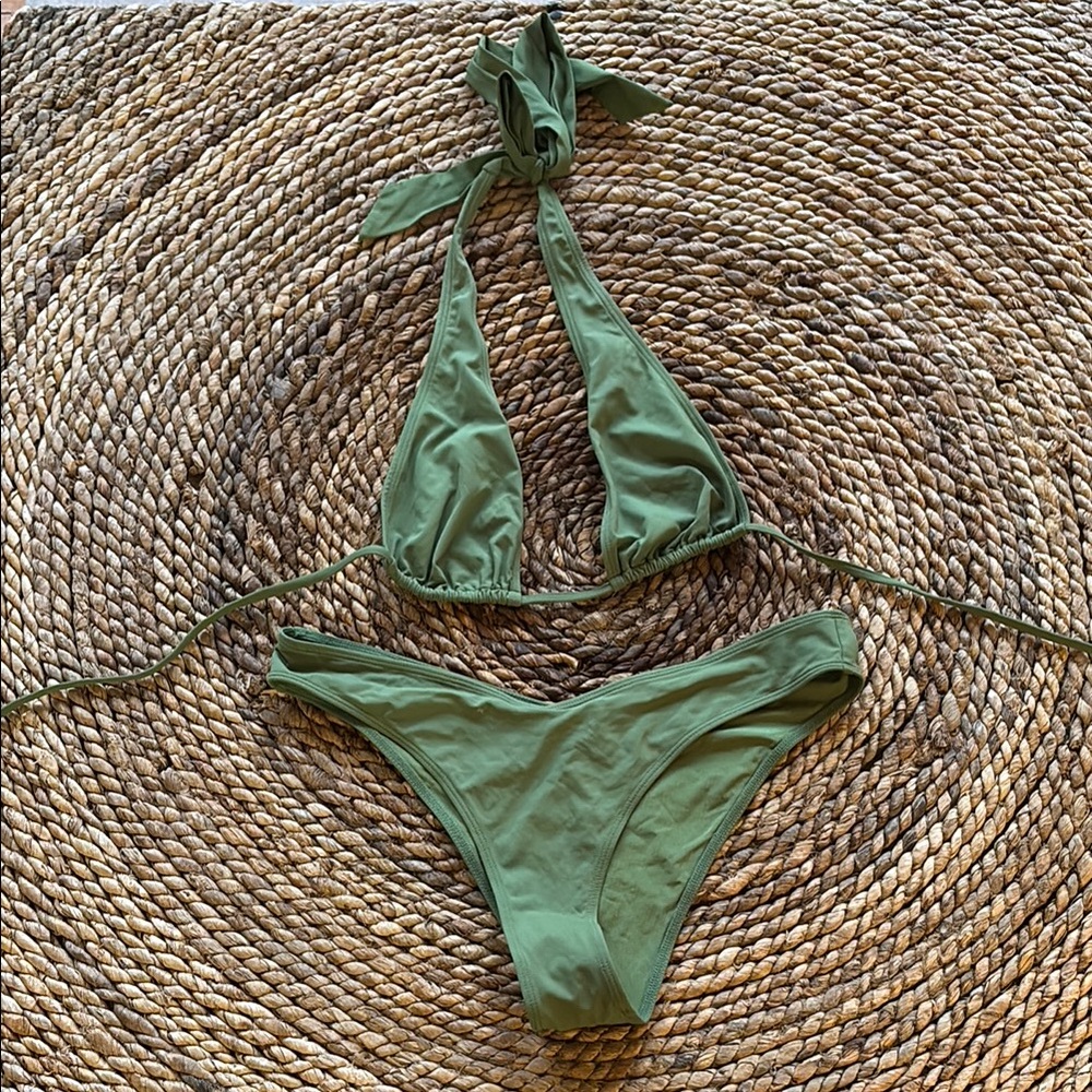 WeWoreWhat Olive Bikini Set